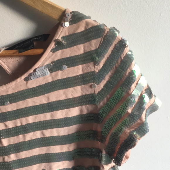 French Connection Silver Sequin Pink Dress, Sz 2 - Picture 4 of 8